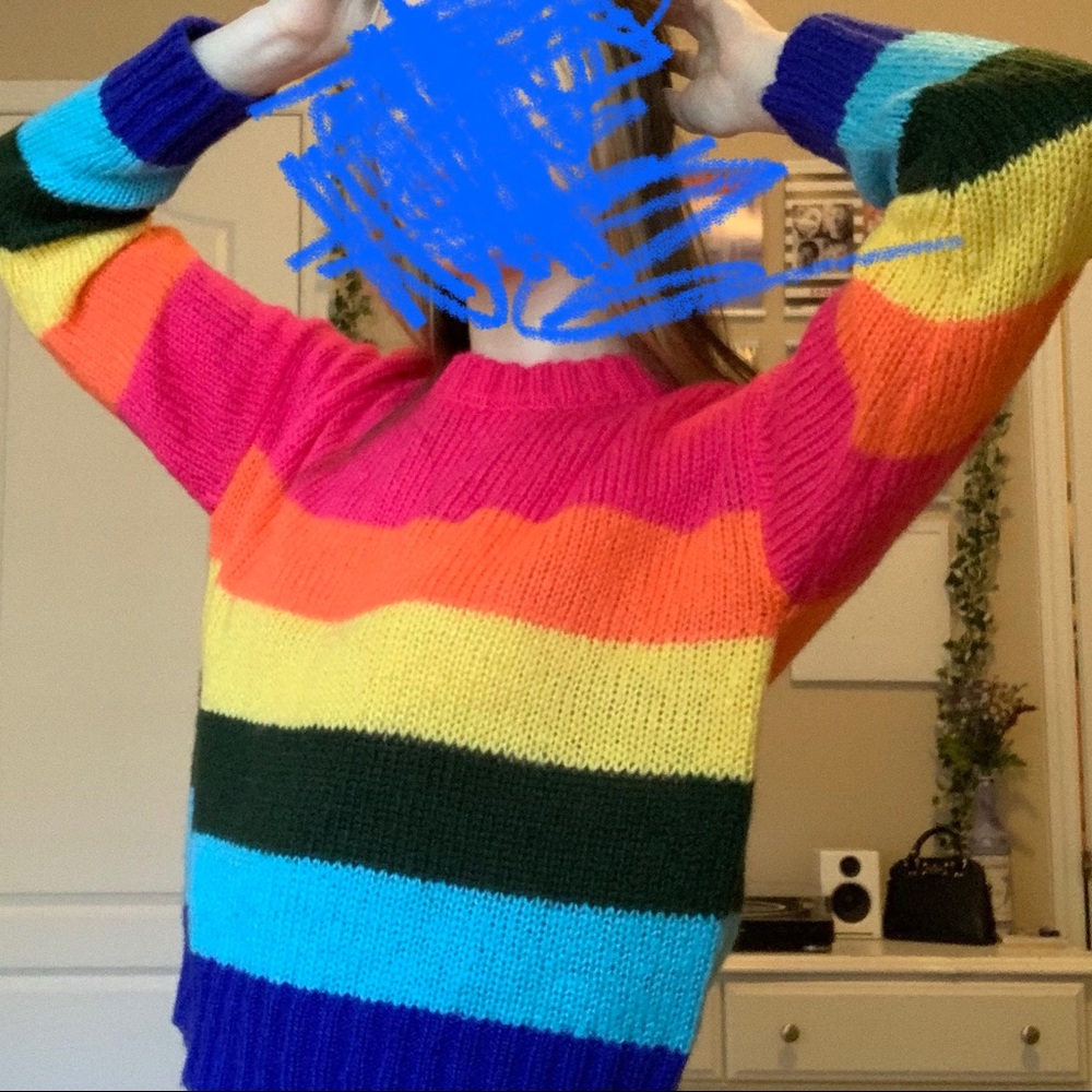 Rainbow knit sweater